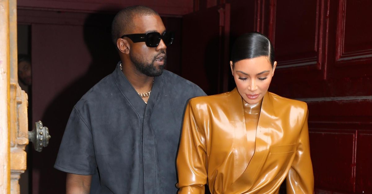 Kanye West and Kim Kardashian walking