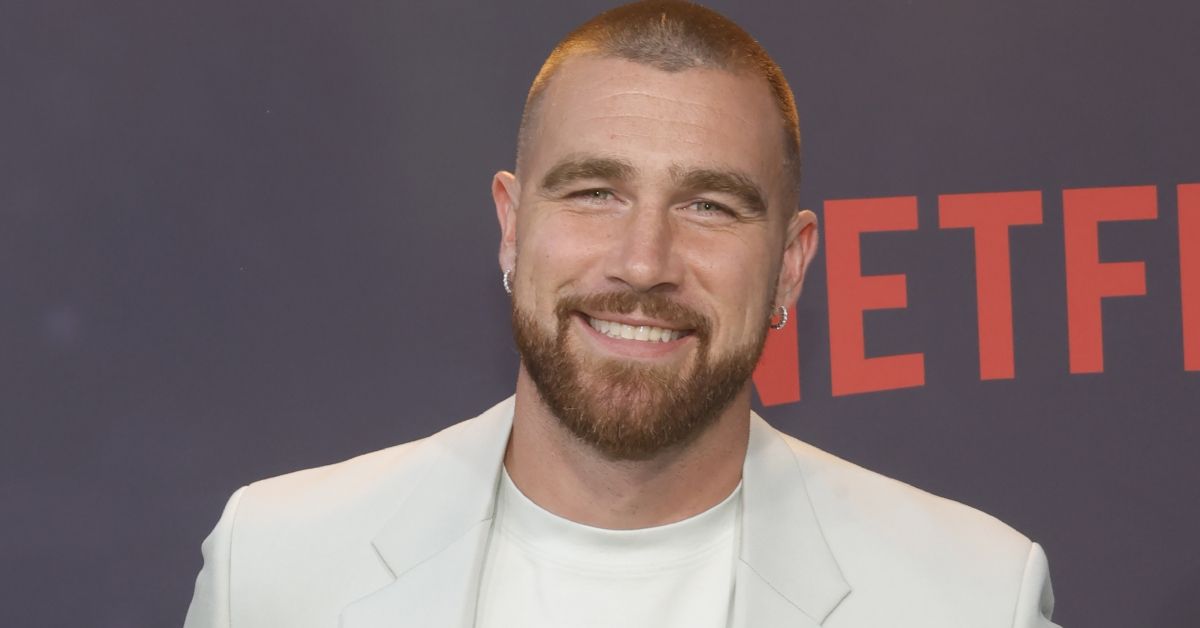 Travis Kelce smiles while attending event 