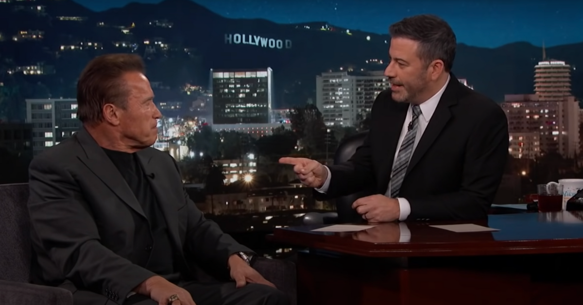 Jimmy Kimmel's Audience Erupted After Arnold Schwarzenegger Admitted He Tricked Sylvester Stallone Into A Film That Got Rated 14%