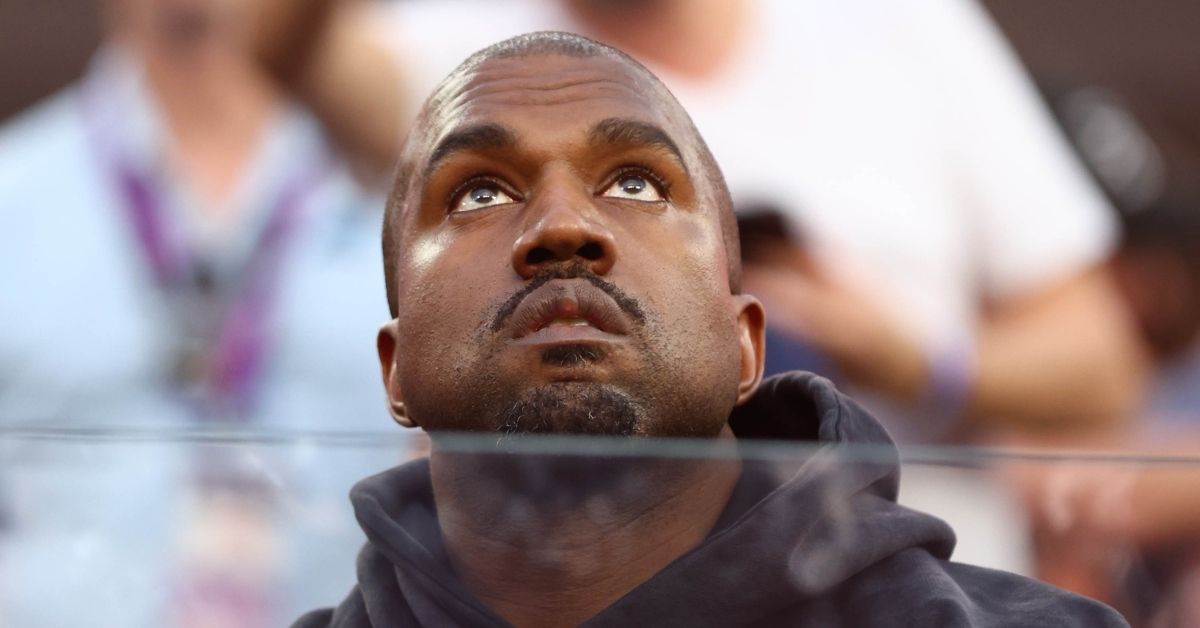 Kanye West watching an NFL game