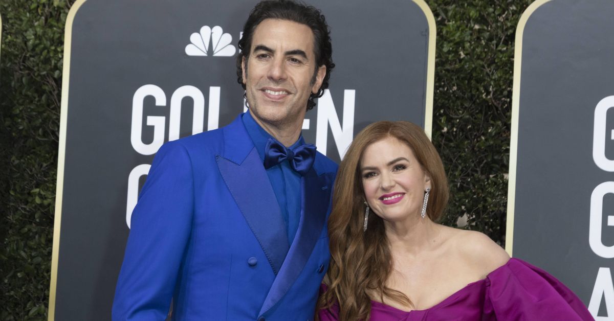 Sacha Baron Cohen and Isla Fisher attend the 77th Annual Golden Globe Awards