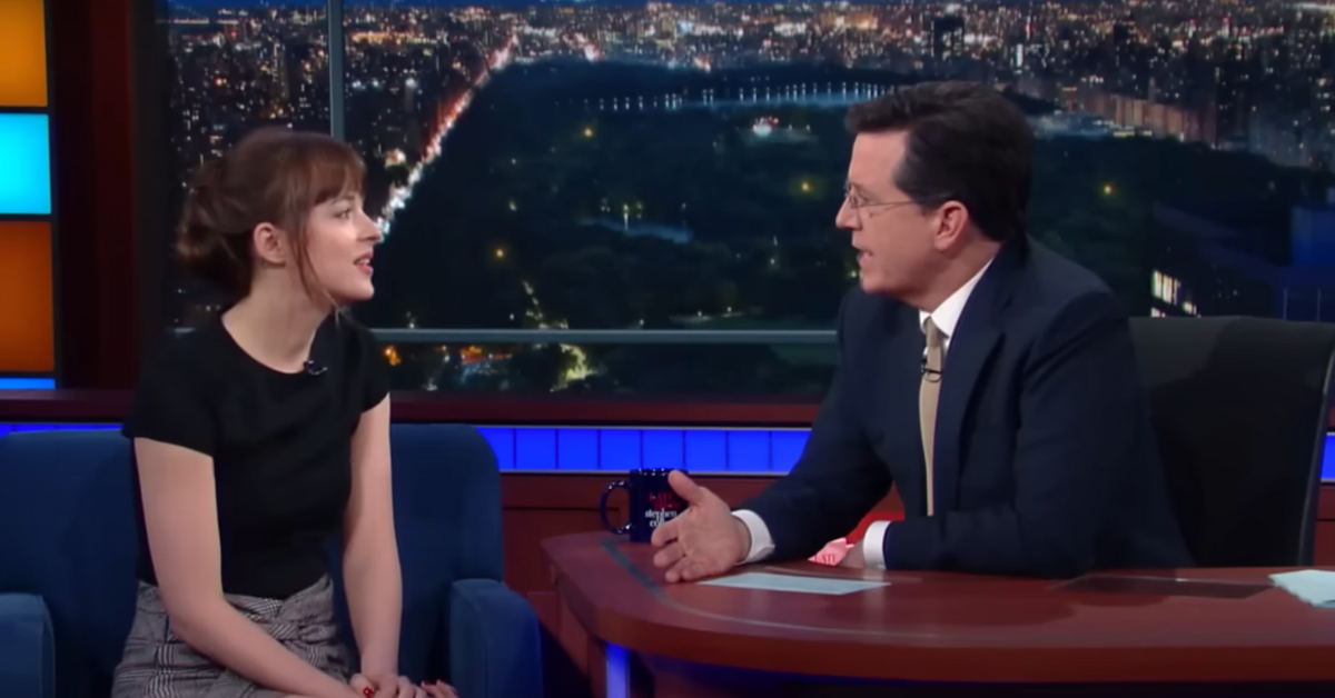 Stephen Colbert Told Dakota Johnson In A Past Interview That CBS Wouldn't Air Part Of Their Conversation Where The Tequila Was "Kicking In"