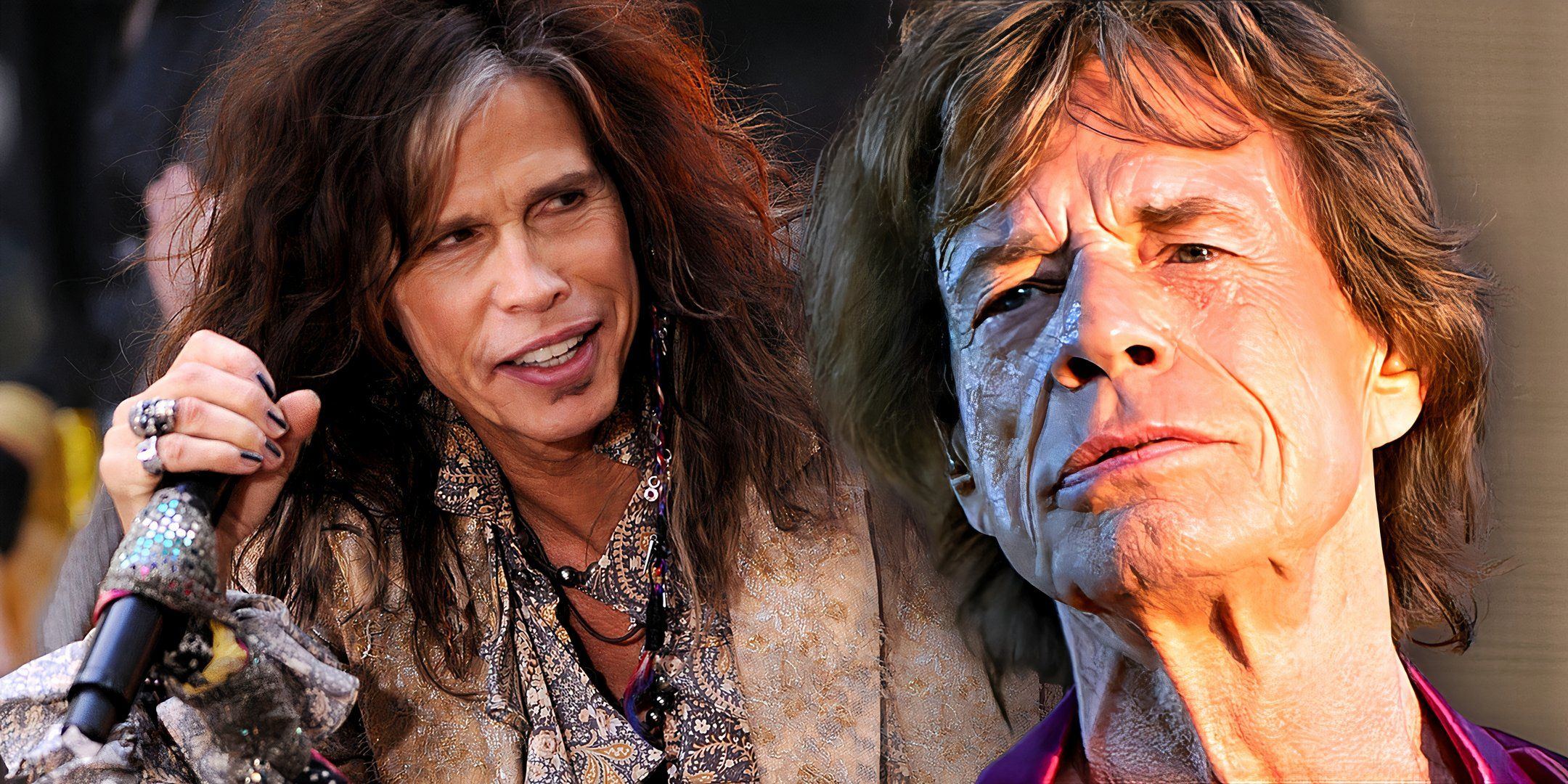 Rolling Stones front-man Mick Jagger and Aerosmith's Steven Tyler 