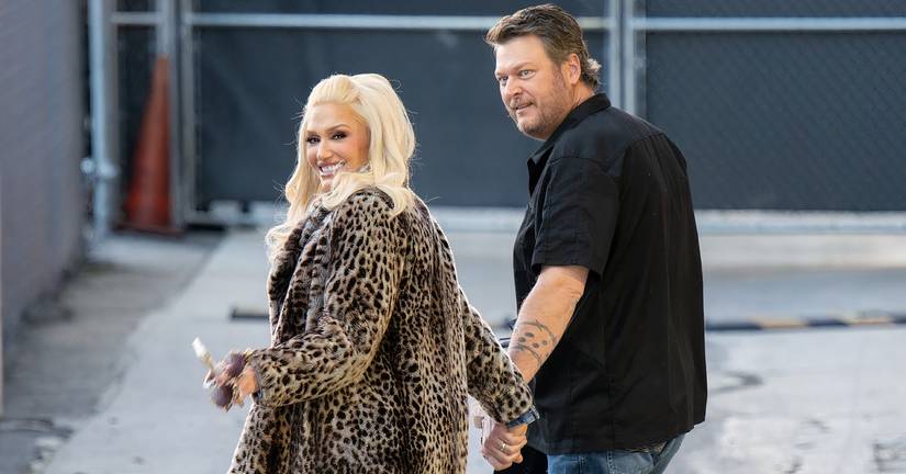 Gwen Stefani and Blake Shelton attend an interview