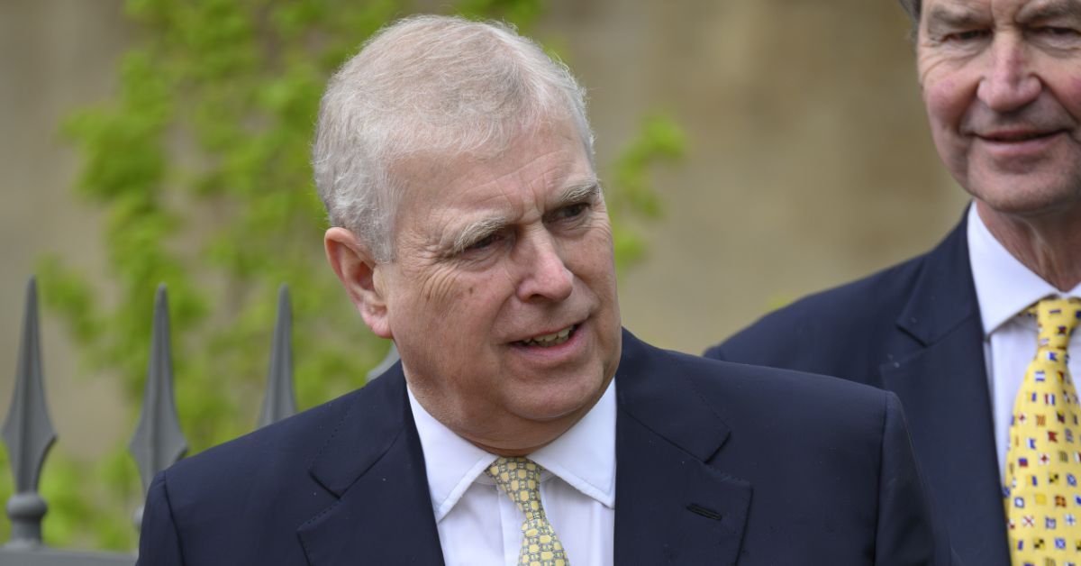 Prince Andrew looking upset