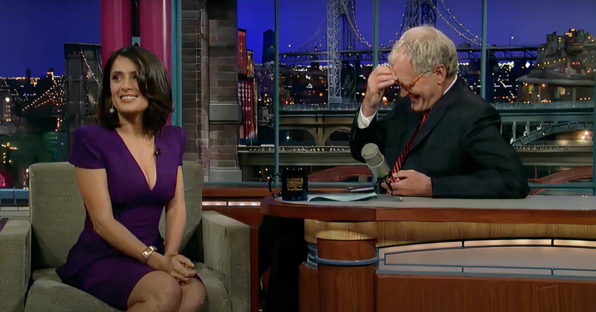 David Letterman and Salma Hayek