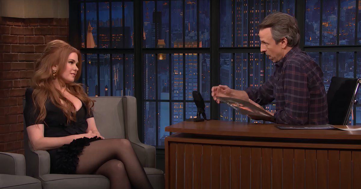 Isla Fisher and Seth Meyers