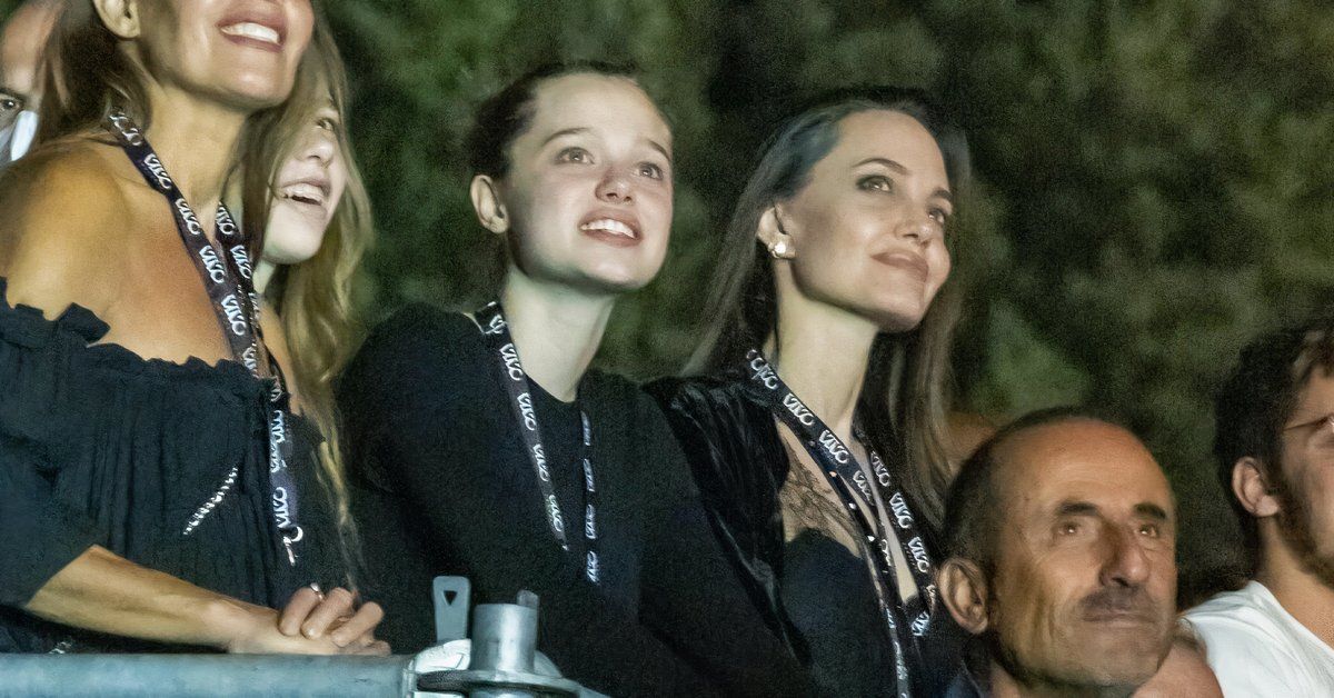 Shiloh Jolie and Angelina Jolie attend a concert