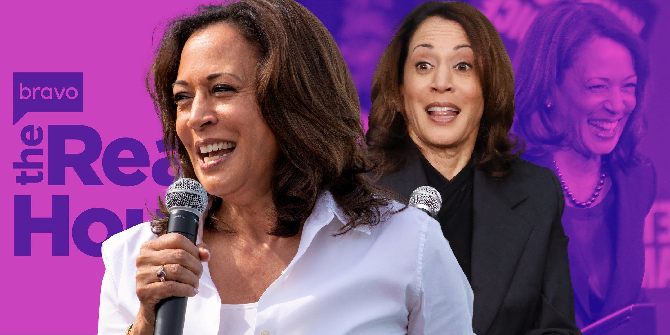 Kamala Harris junto al logo 