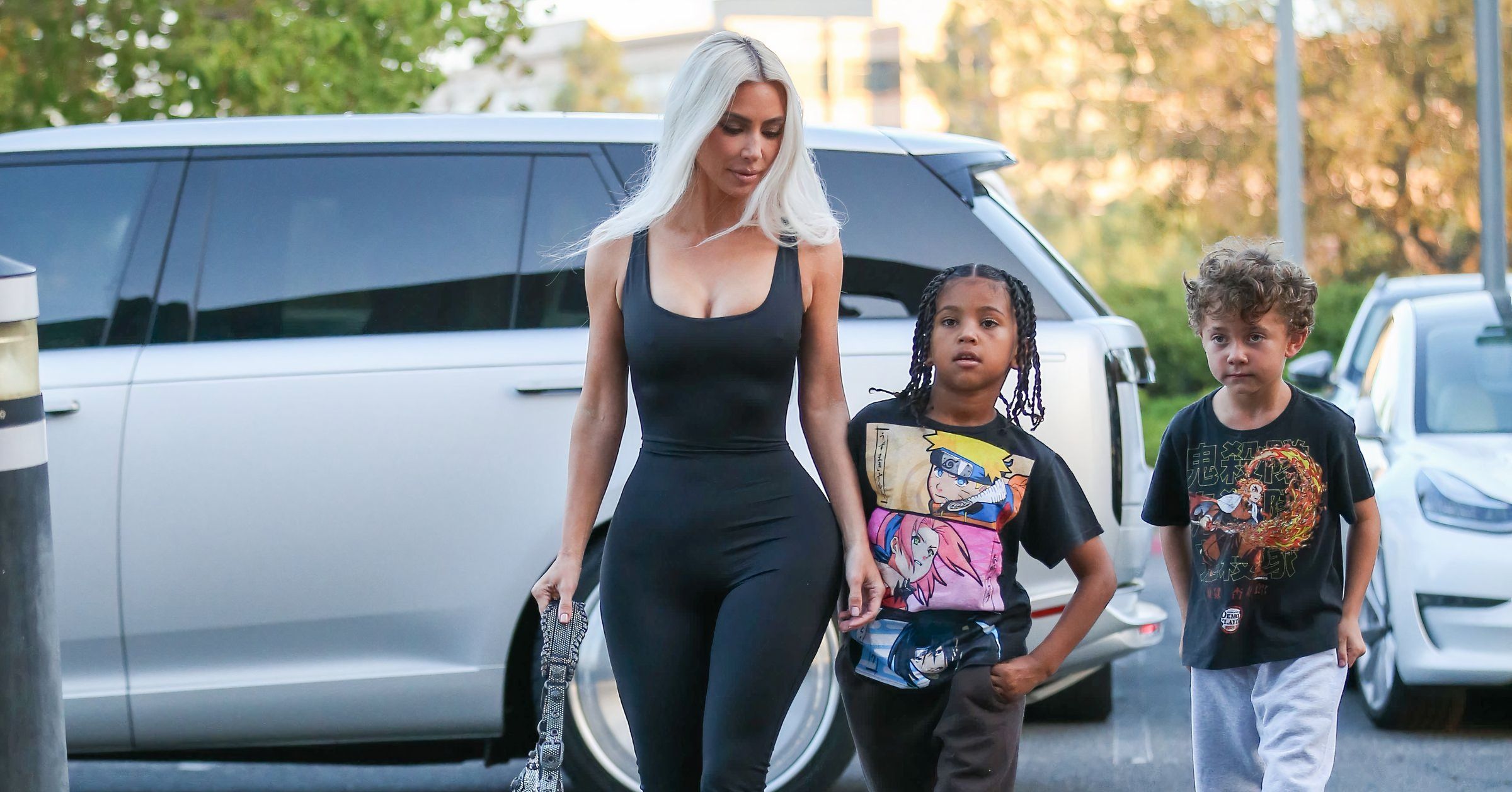 Kim Kardashian y sus hijos en Los Ángeles