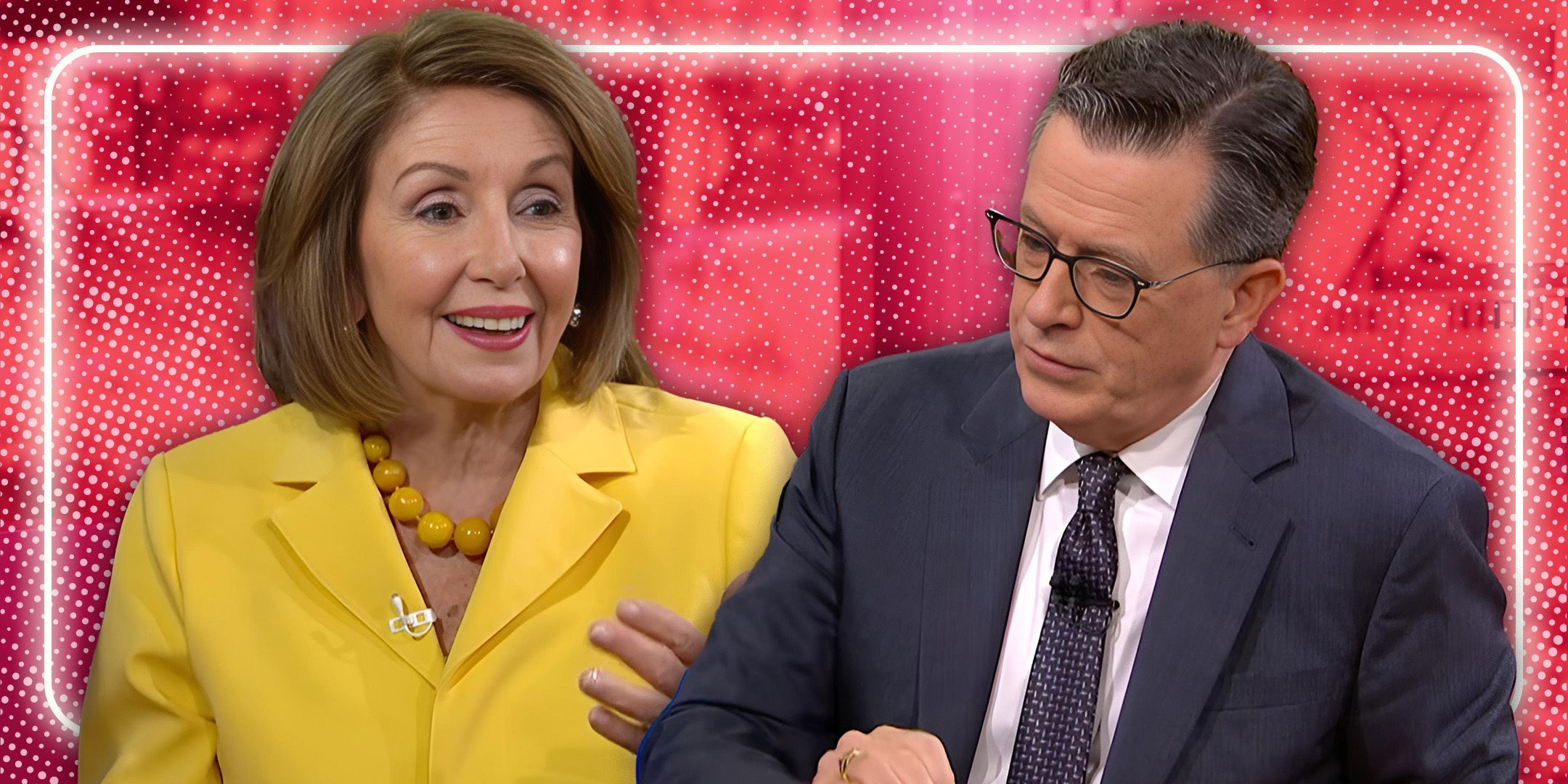 Stephen Colbert y Nancy Pelosi