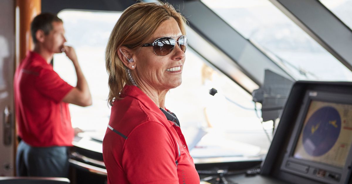 Below Deck's Captain Sandy Yawn looking concerned