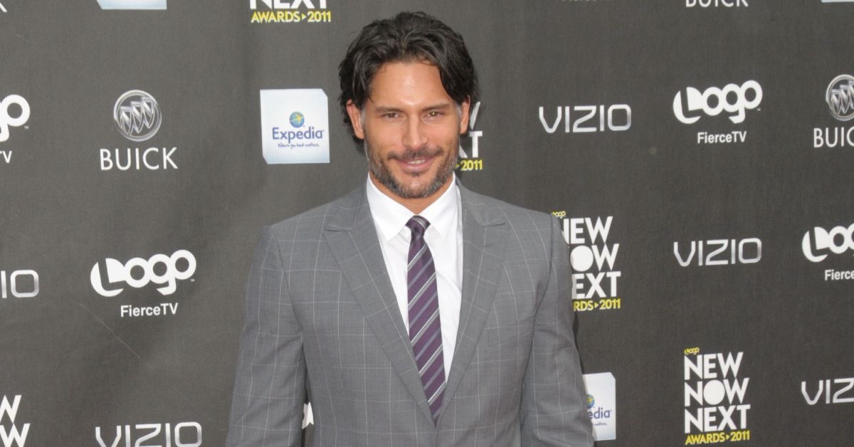 Joe Manganiello wearing a grey suit