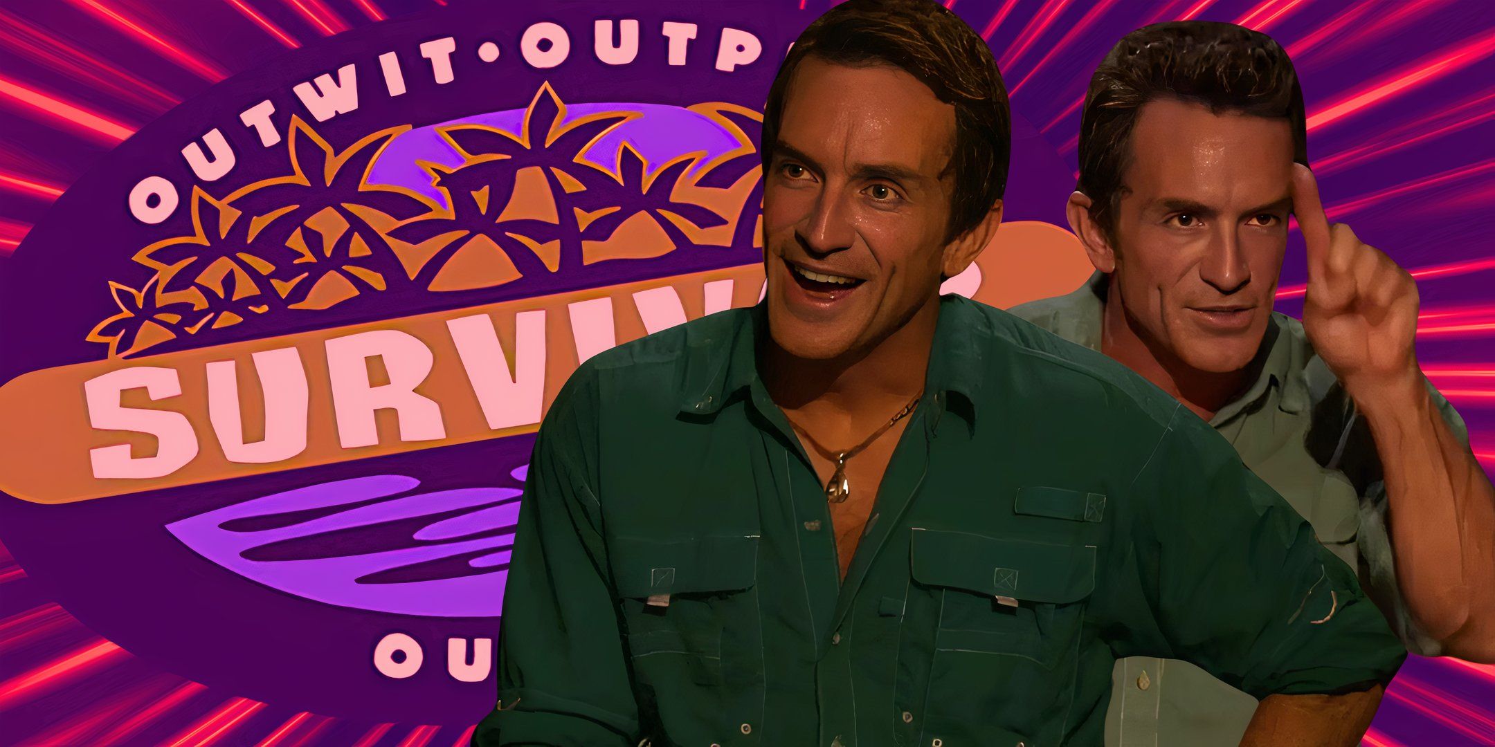 Jeff Probst y el logotipo de Survivor