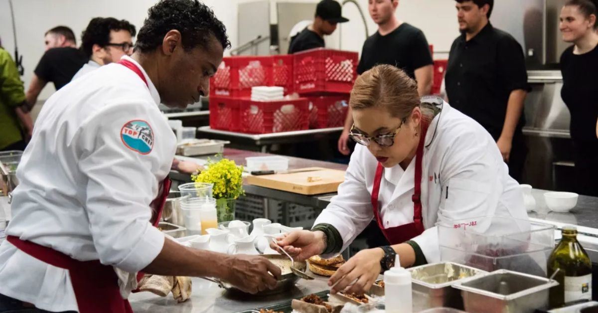 Top Chef's Claudette Zepeda-Wilkins preparing food