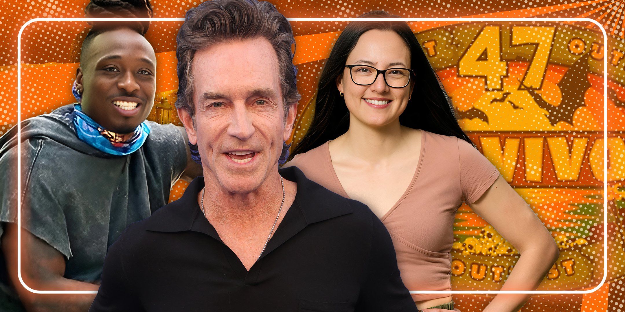 Jeff Probst, TC Foster e Rachel Lamont na 47ª temporada do Survivor