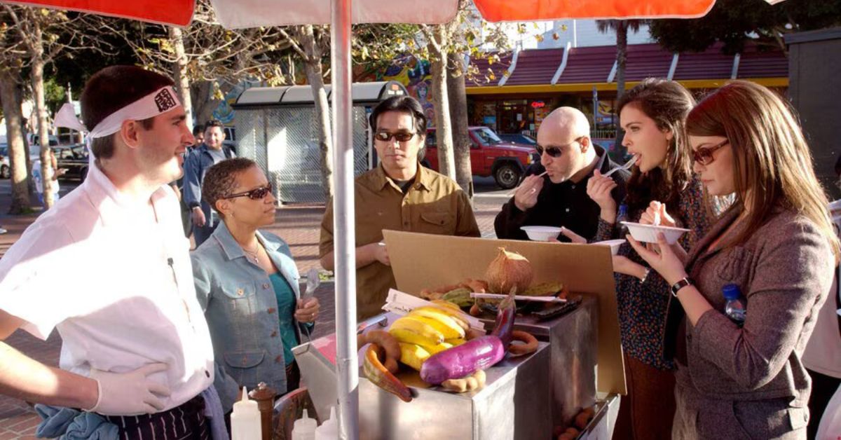 Top Chef's Mike Yakura judging dishes