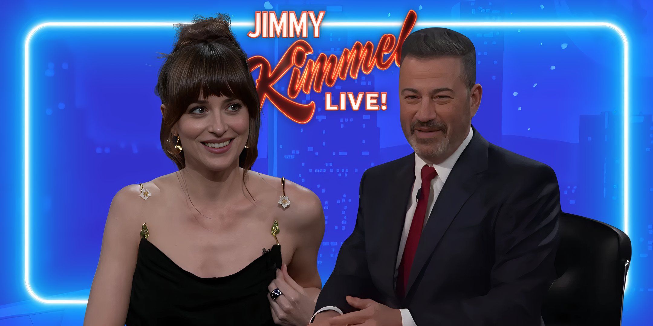 Dakota Johnson and Jimmy Kimmel