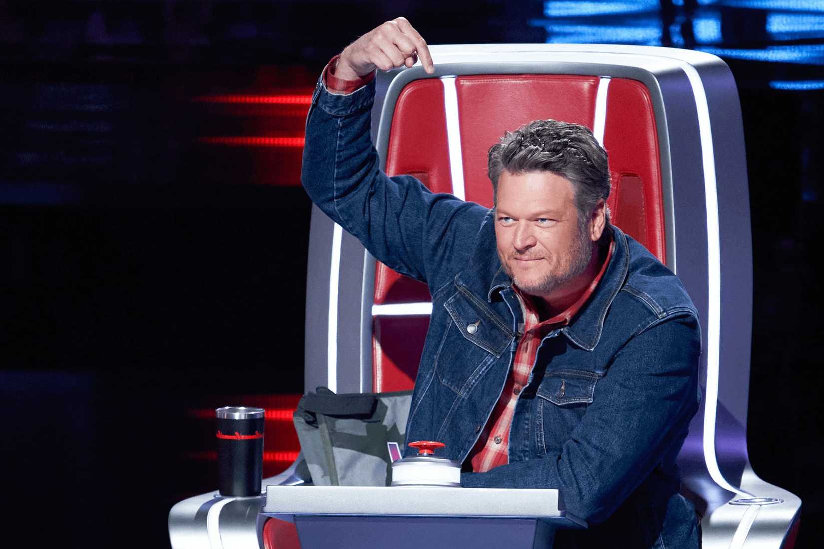 Blake Shelton juding on The Voice