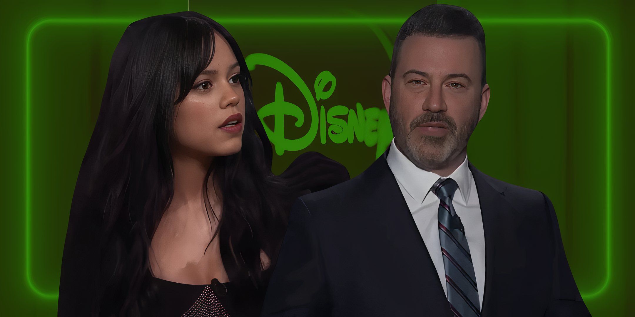 Jimmy Kimmel and Jenna Ortega