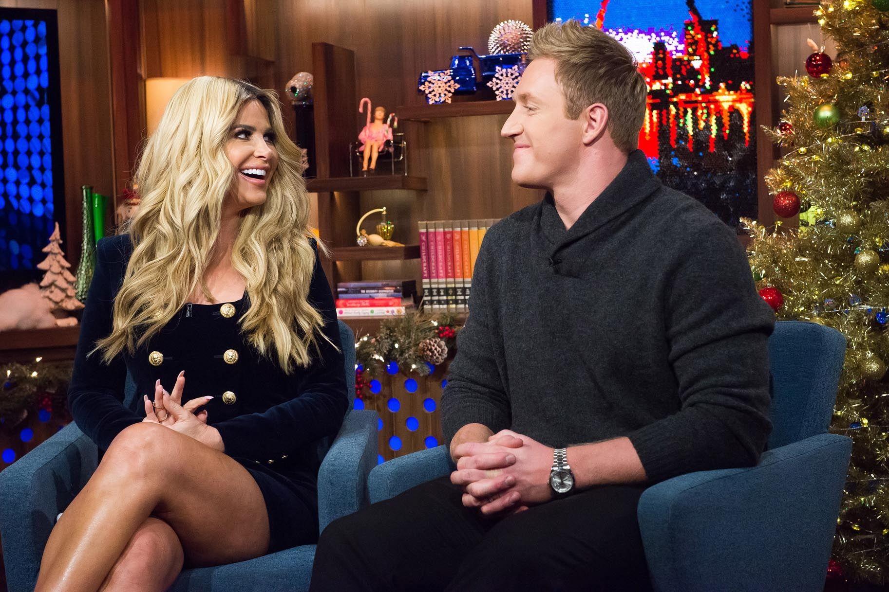 Kim Biermann & Kroy Biermann laughing on WWHL