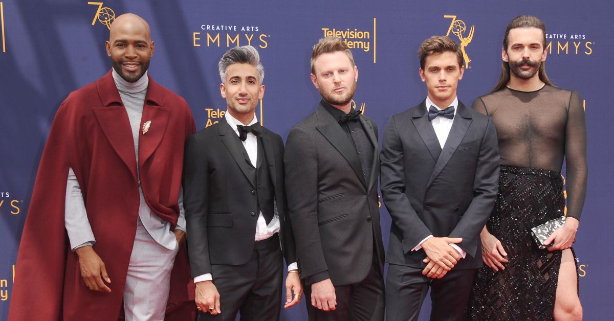 Queer Eye's Antoni Porowski, Tan France, Karamo Brown, Bobby Berk, and Jonathan Van Ness looking serious