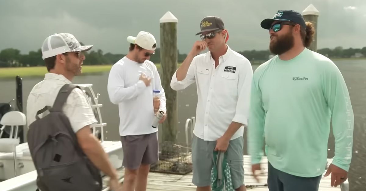 JT Thomas, Craig Conover, and Shep Rose outside