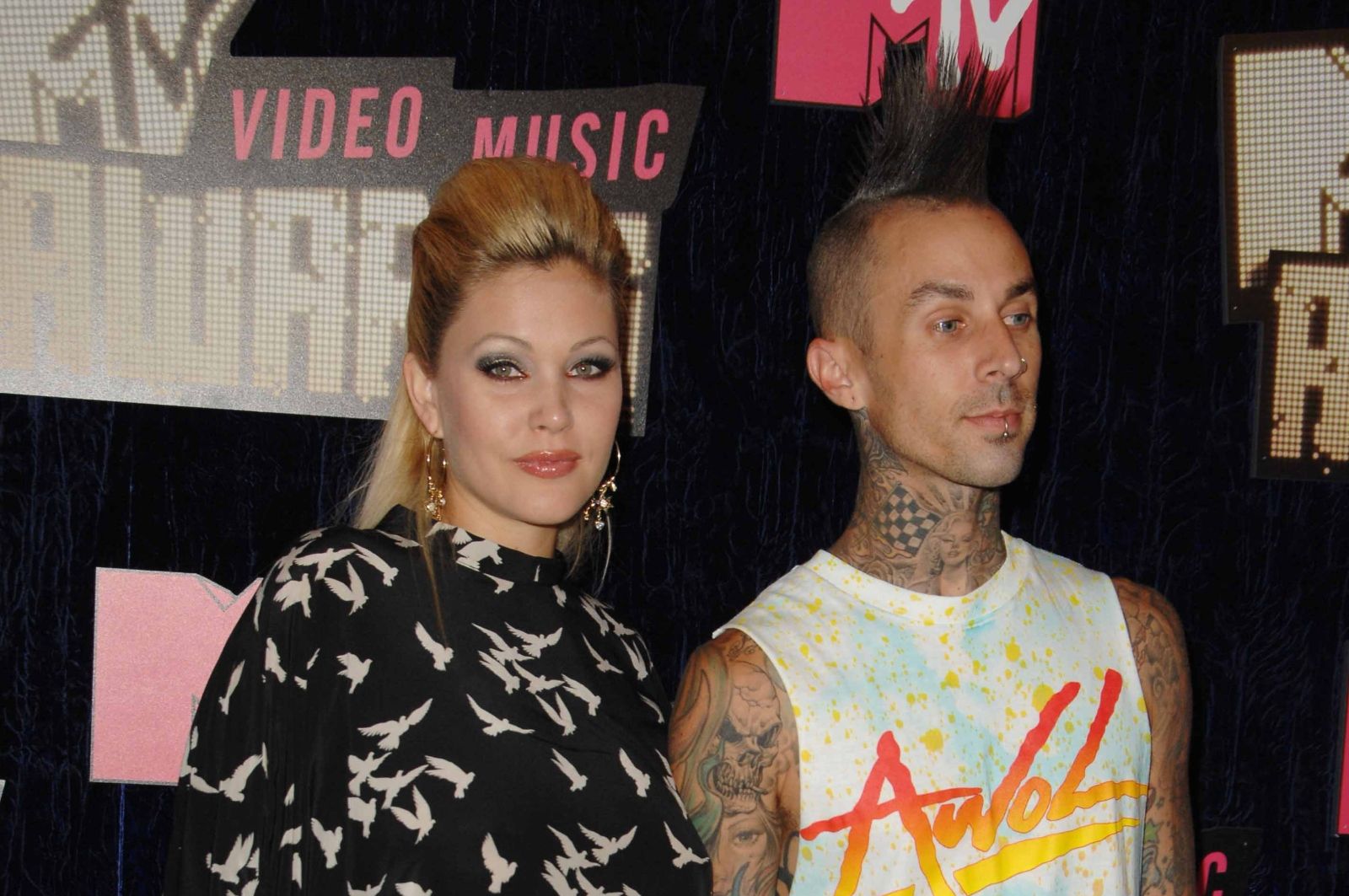 Shanna Moakler and Travis Barker on the red carpet