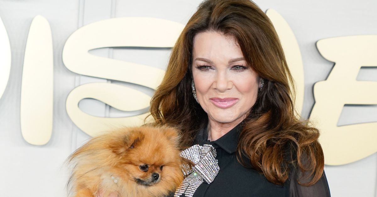 Lisa Vanderpump holding her dog