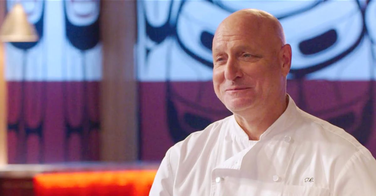 Top Chef's Tom Colicchio looking pained