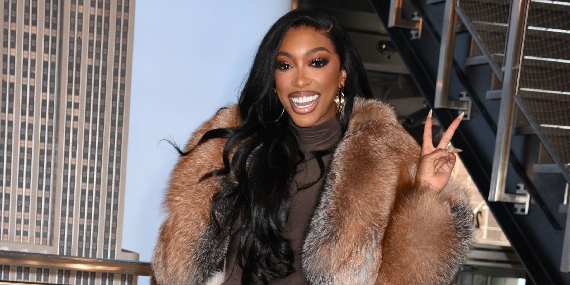 Porsha Williams poses for photos at The Empire State Building