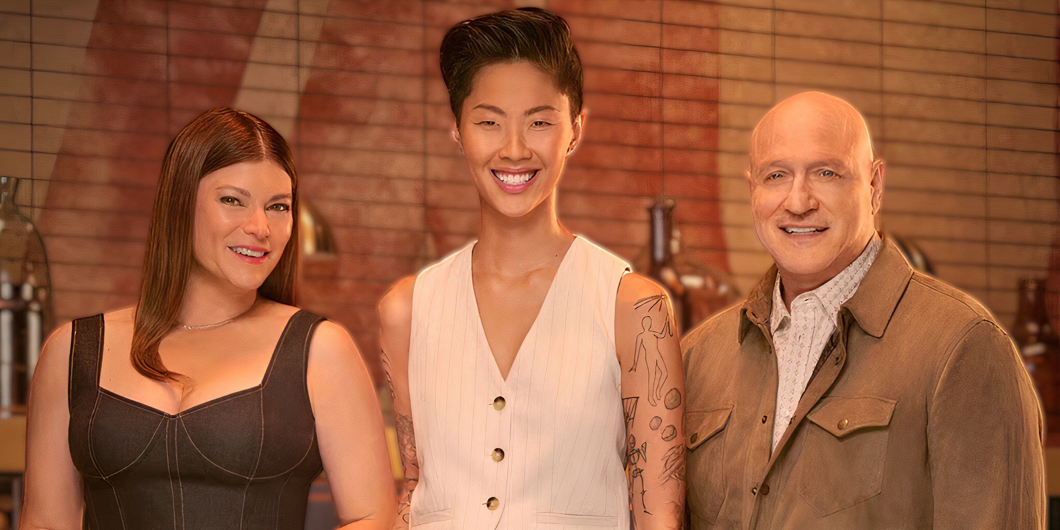 Kirsten Kish, Gail Simmons, and Tom Colicchio
