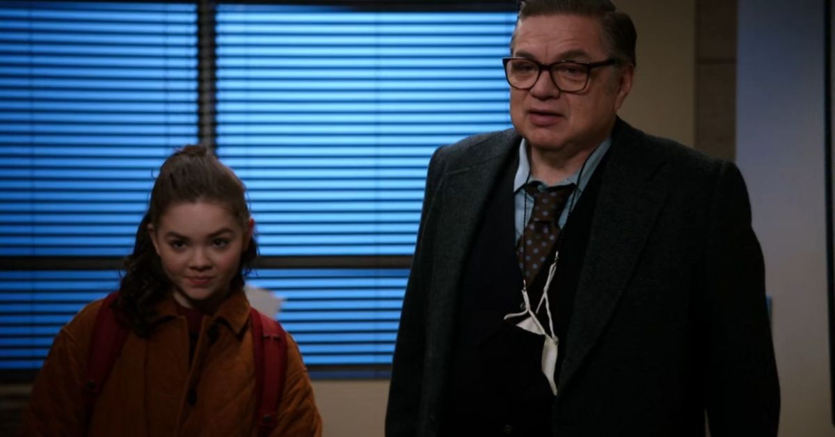 Chicago Med's Hannah Riley and Oliver Platt standing together