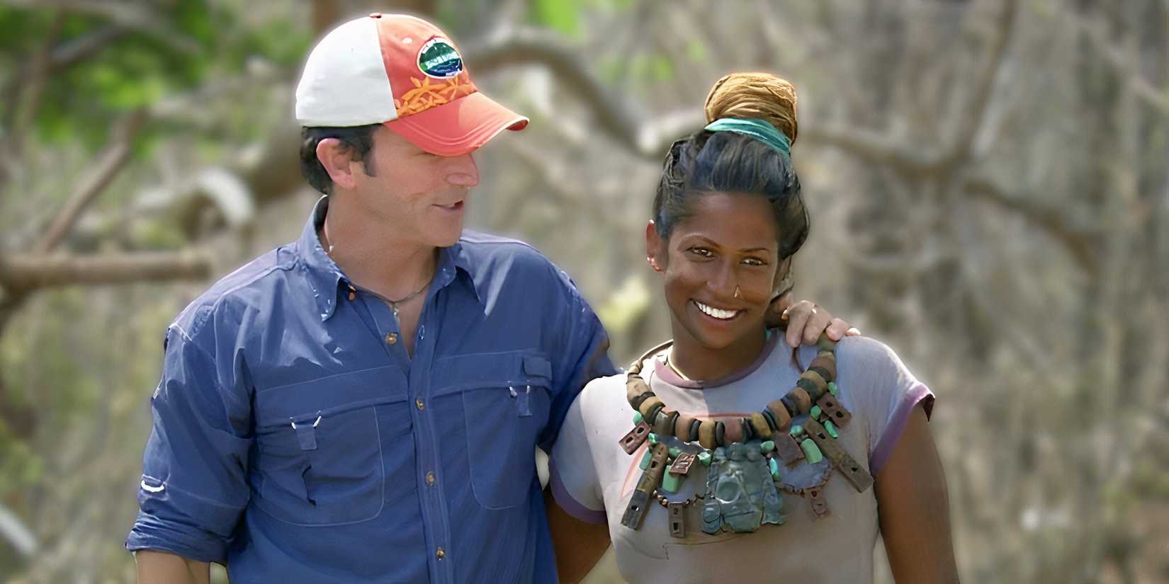 Natalie Anderson and Jeff Probst