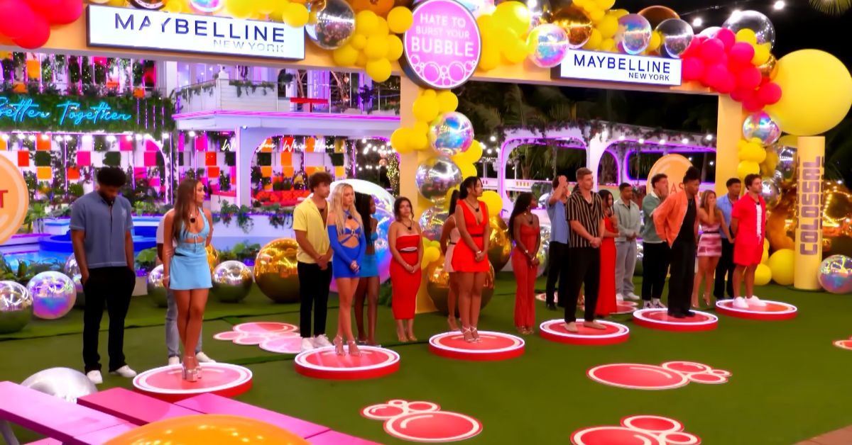 Love Island USA cast doing a challenge
