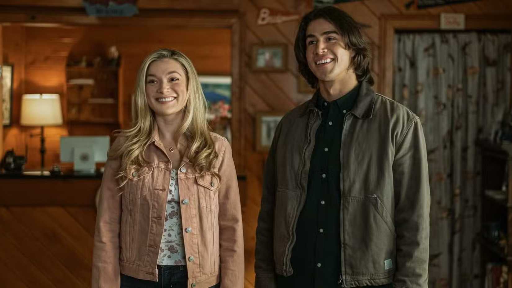 Sullivan's Crossing's Amalia Williamson (Lola) and Joel Ouellette (Jacob) Smiling