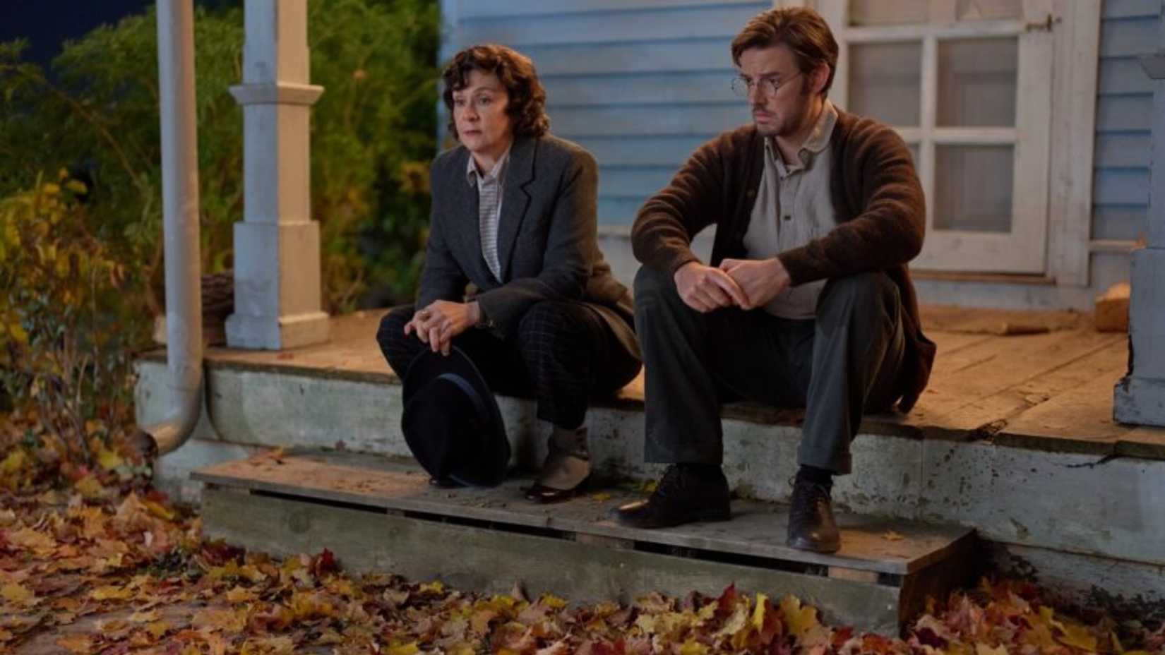 Tessa (Megan Follows) and Elliot (Evan Williams) from The Way Home sitting outside together